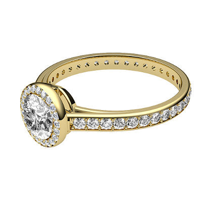 Trionfo Round Solitaire halo Full diamond band