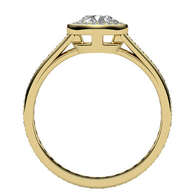 Trionfo Round Solitaire halo Full diamond band