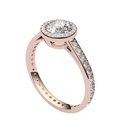 Trionfo Round Solitaire halo Full diamond band