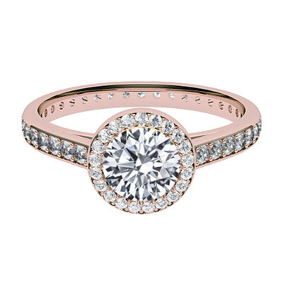 Trionfo Round Solitaire halo Full diamond band