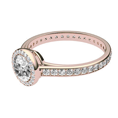 Trionfo Round Solitaire halo Full diamond band