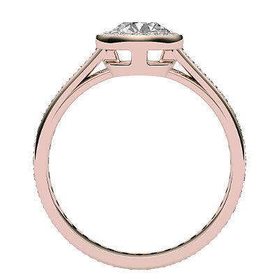 Trionfo Round Solitaire halo Full diamond band