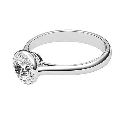 Vittoria Round Solitaire halo Classic band