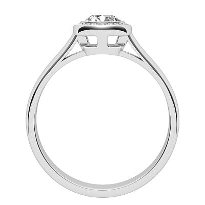 Vittoria Round Solitaire halo Classic band