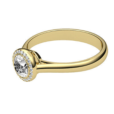 Vittoria Round Solitaire halo Classic band