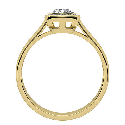 Vittoria Round Solitaire halo Classic band