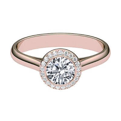 Vittoria Round Solitaire halo Classic band
