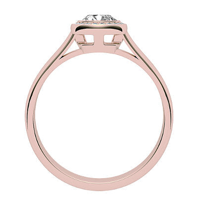 Vittoria Round Solitaire halo Classic band