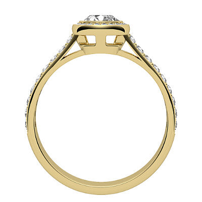 Vittoria Round Solitaire halo Half diamond band