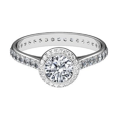 Vittoria Round Solitaire halo Full diamond band