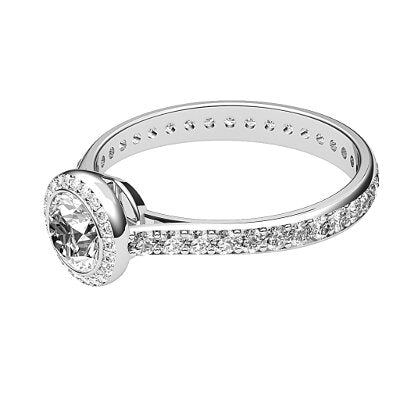Vittoria Round Solitaire halo Full diamond band