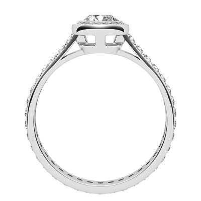 Vittoria Round Solitaire halo Full diamond band