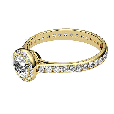 Vittoria Round Solitaire halo Full diamond band