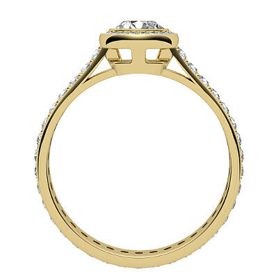 Vittoria Round Solitaire halo Full diamond band