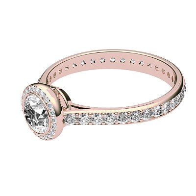 Vittoria Round Solitaire halo Full diamond band