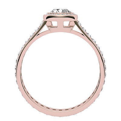 Vittoria Round Solitaire halo Full diamond band