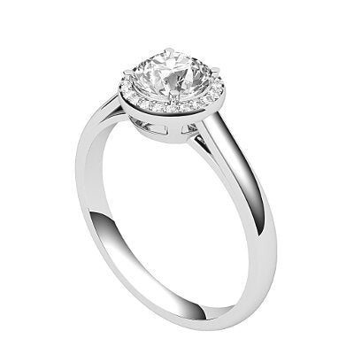 Trionfo Round Solitaire halo Classic band 4 Prongs