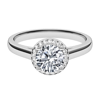 Trionfo Round Solitaire halo Classic band 4 Prongs