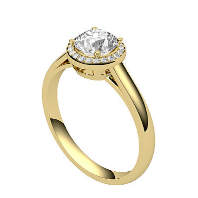 Trionfo Round Solitaire halo Classic band 4 Prongs