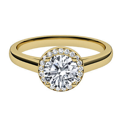 Trionfo Round Solitaire halo Classic band 4 Prongs