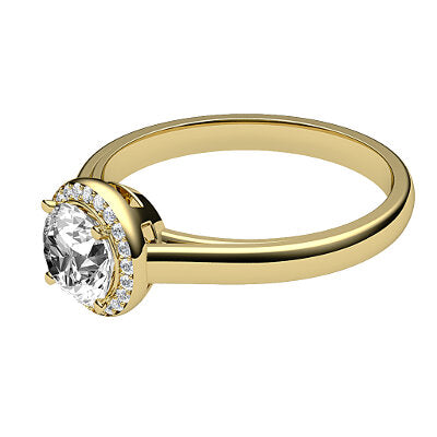 Trionfo Round Solitaire halo Classic band 4 Prongs