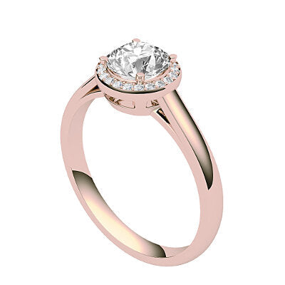 Trionfo Round Solitaire halo Classic band 4 Prongs