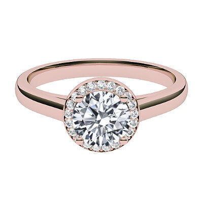 Trionfo Round Solitaire halo Classic band 4 Prongs