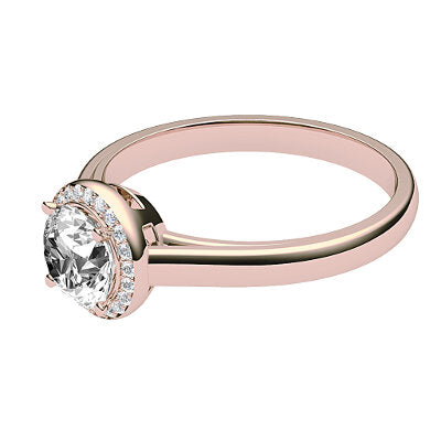 Trionfo Round Solitaire halo Classic band 4 Prongs