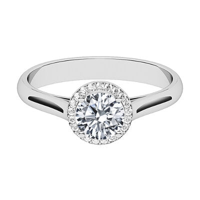 Vittoria Round Solitaire halo Classic band 4 Prongs