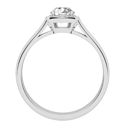 Vittoria Round Solitaire halo Classic band 4 Prongs