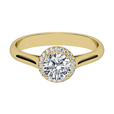 Vittoria Round Solitaire halo Classic band 4 Prongs
