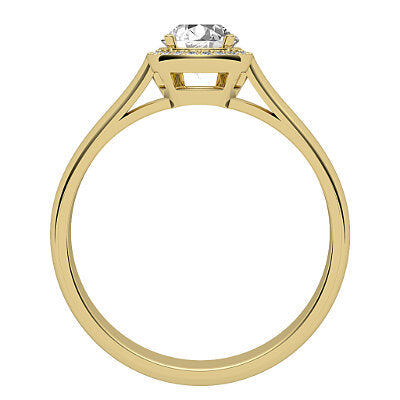 Vittoria Round Solitaire halo Classic band 4 Prongs