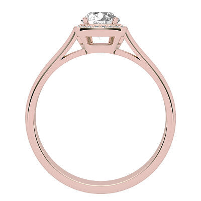 Vittoria Round Solitaire halo Classic band 4 Prongs