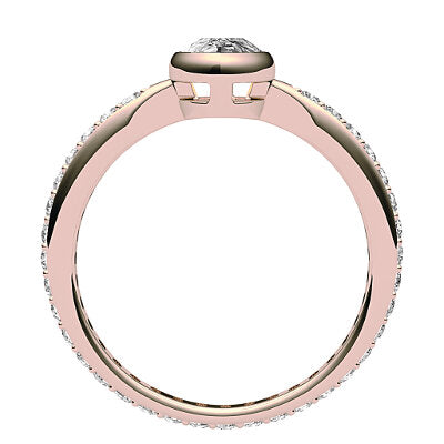 Simple Flat Pear Solitaire Full diamond band