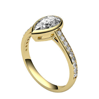 Trionfo Pear Solitaire Half diamond band