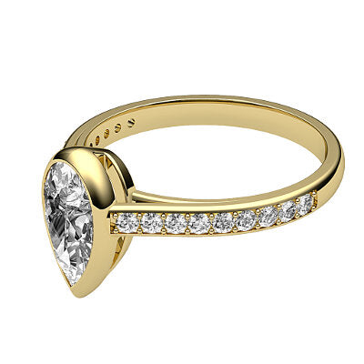 Trionfo Pear Solitaire Half diamond band