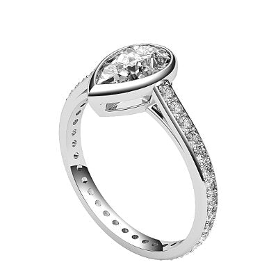 Trionfo Pear Solitaire Full diamond band