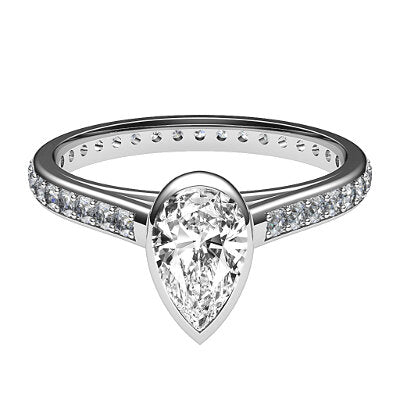 Trionfo Pear Solitaire Full diamond band