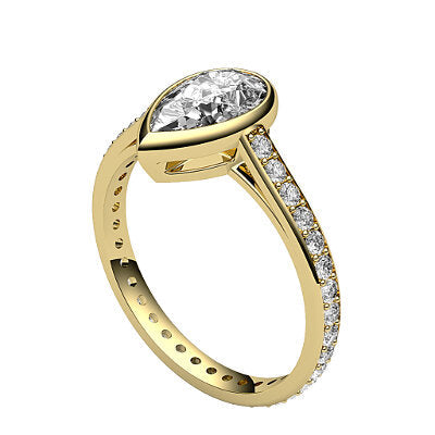 Trionfo Pear Solitaire Full diamond band