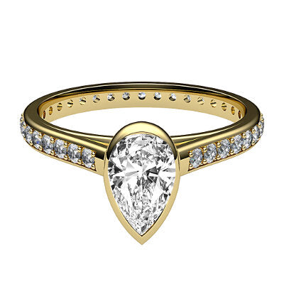 Trionfo Pear Solitaire Full diamond band