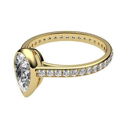 Trionfo Pear Solitaire Full diamond band