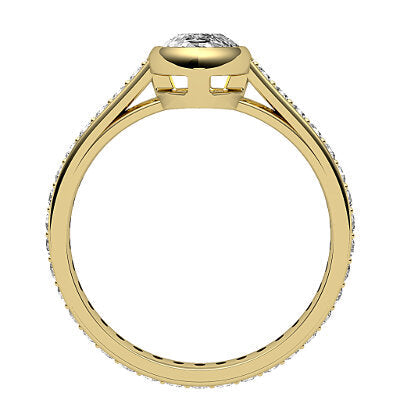 Trionfo Pear Solitaire Full diamond band