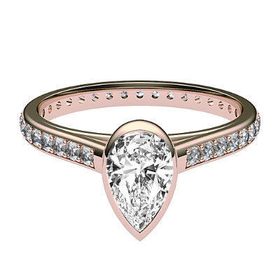 Trionfo Pear Solitaire Full diamond band