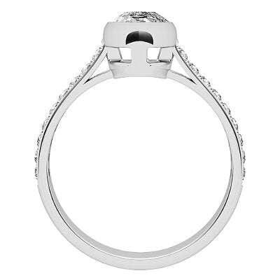 Vittoria Pear Solitaire Half diamond band