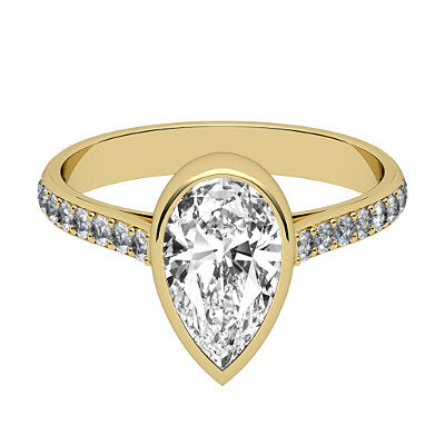 Vittoria Pear Solitaire Half diamond band