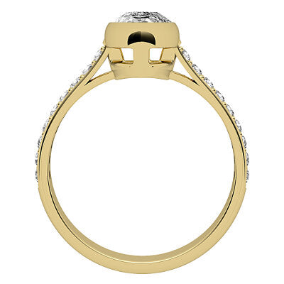Vittoria Pear Solitaire Half diamond band