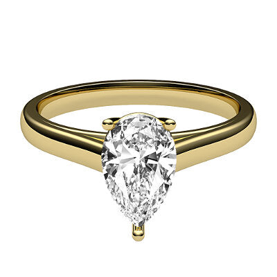 Trionfo Pear Solitaire Classic band 3 Prongs