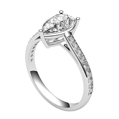 Trionfo Pear Solitaire Half diamond band 3 Prongs