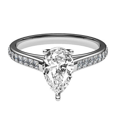 Trionfo Pear Solitaire Half diamond band 3 Prongs