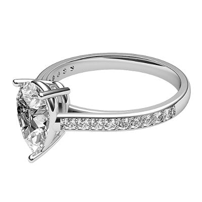 Trionfo Pear Solitaire Half diamond band 3 Prongs